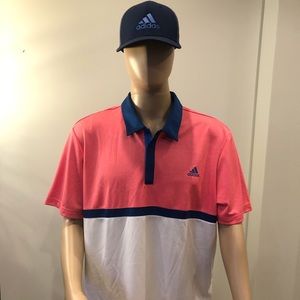 Adidas Golf Polo Red/Blue/White Sz XL